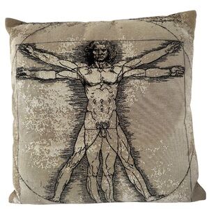 Da Vinci Pillow Case - Musart on Pillows - Vitruvian Man